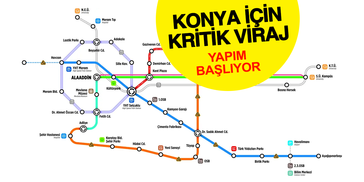 Konya’da raylı sistem için kritik viraj