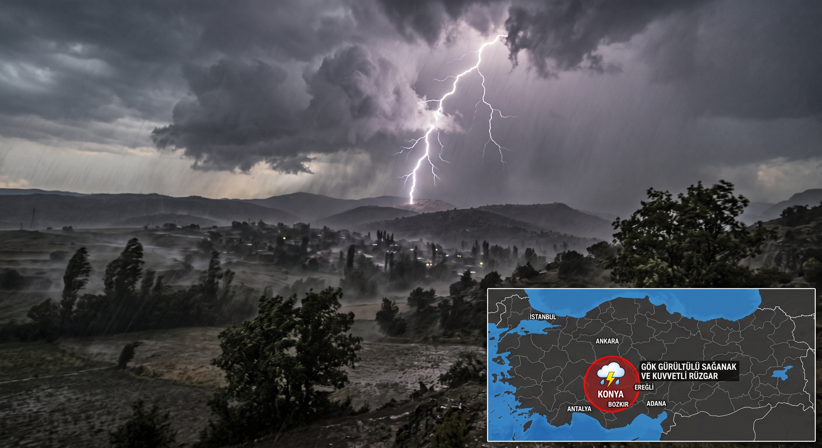 Ereğli'de Hava Bir Anda Değişti! Sağanak Yağış ve Rüzgar O İlçeyi Vurdu