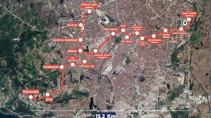 İki ilçe 15 kilometrelik raylarla birbirine bağlanıyor