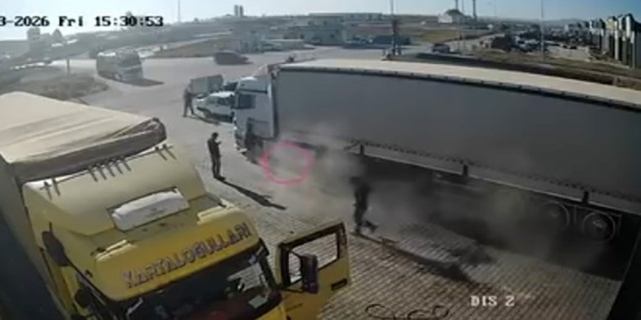 Karapınar Sanayi Sitesi'nde tır körüğü patladı: Tamir ustası ucuz atlattı