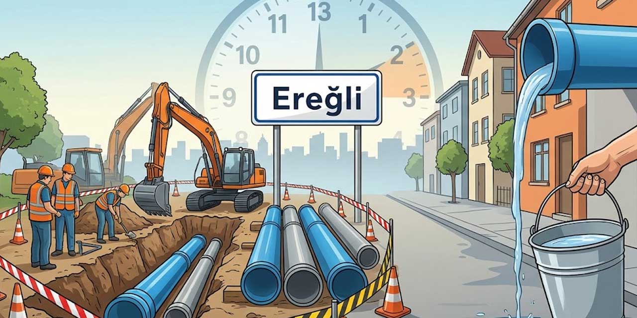Ereğli'ye 6 saat su yok