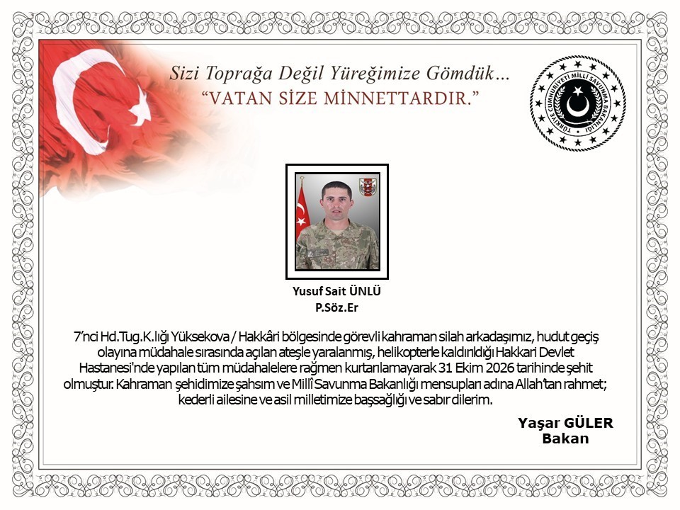 Yüksekova’da açılan ateş sonucu bir asker şehit oldu