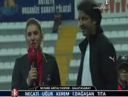 Lig TV'nin kadın muhabirine şok