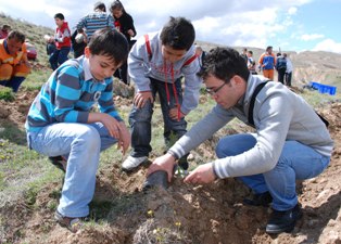 Emirgazi'de fidan dikim çalışmaları