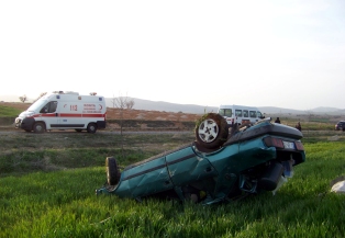 Konya'da otomobil devrildi: 1 yaralı