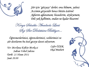 Şiir dinletisine davetlisiniz