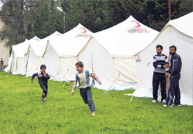 Çadırkent'e Suriye'den ateş açıldı