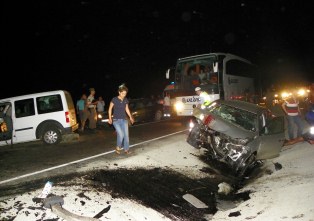 Yola çıkan eşek kazaya neden oldu