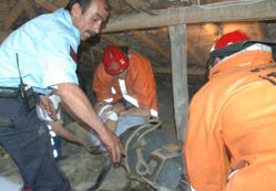 Tavan arasına düşen yaşlı adam