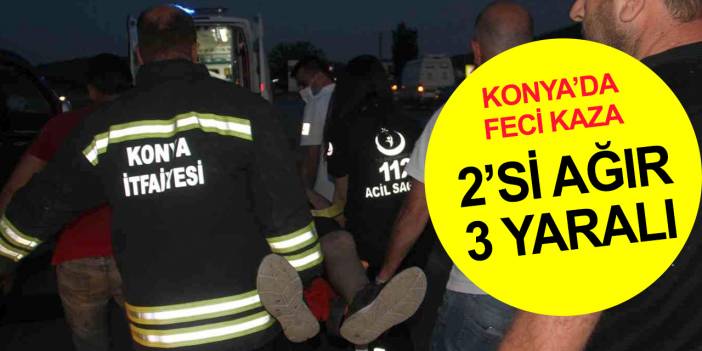 Konya’da feci kaza! Minibüsle çarpışan otomobilde sıkışan öğretmen baba ve oğlunun durumu ağır!