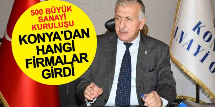 Türkiye'nin 500 Büyük Sanayi Kuruluşu Listesine Konya'dan Hangi Firmalar Girdi