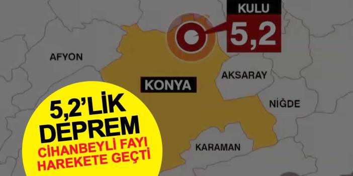 Cihanbeyli fayı harekete geçti: Konya'da 5,2 büyüklüğünde deprem