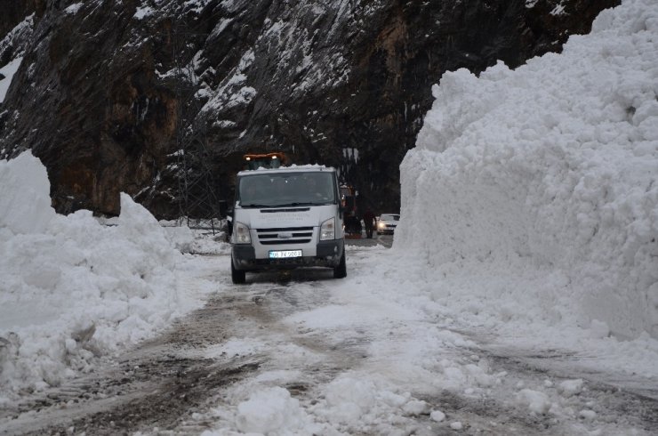 Hakkari-Çukurca kara yoluna çığ düştü