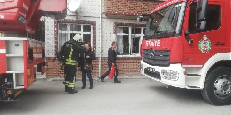 Bafra’da baca yangını