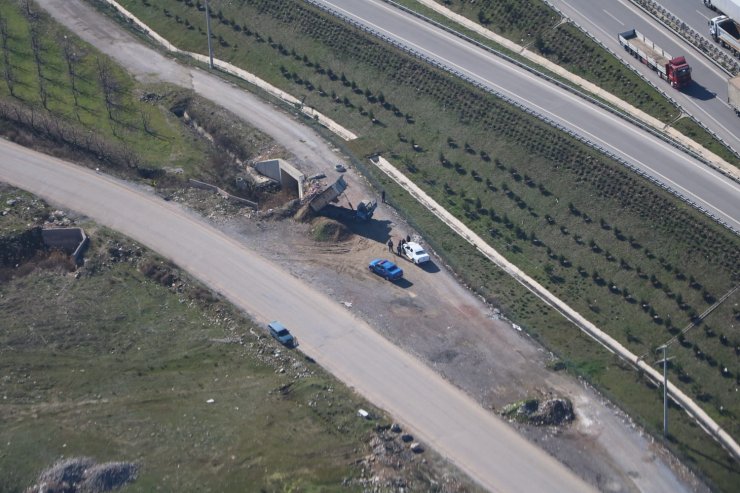 Kaçak hafriyat dökümüne helikopterli baskın