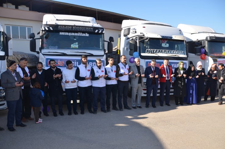 Kahramanmaraş'tan İdlib'e 6 tır insani yardım malzemesi gönderildi