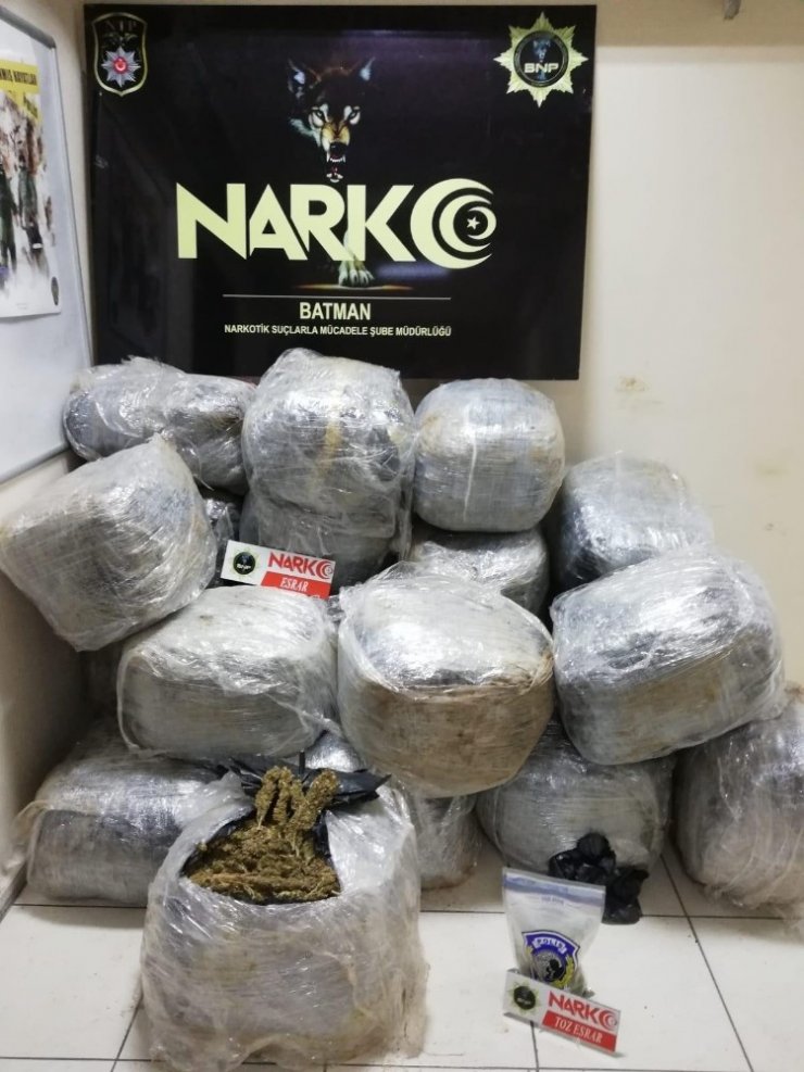 Batman’da 232 kilo esrar ele geçirildi