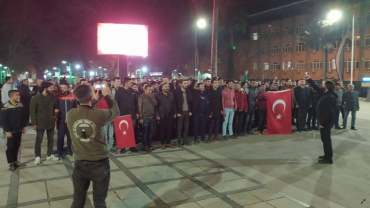 İslahiye’de İdlib şehitleri için destek gösterisi