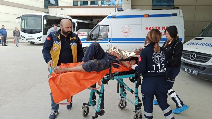 Fındık bahçesini temizlemek için yaktığı ateşte yanarak hastanelik oldu