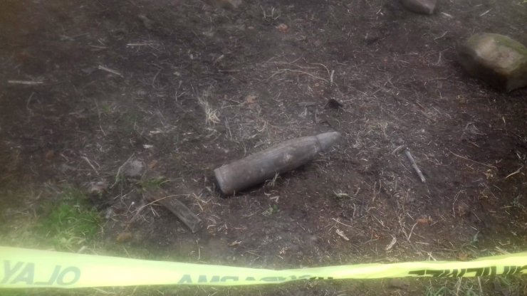 Tekirdağ'da merada patlamamış top mermisi bulundu