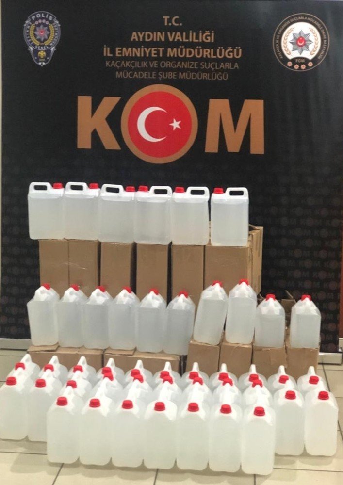 Aydın’da 2697 litre etil alkol ele geçirildi