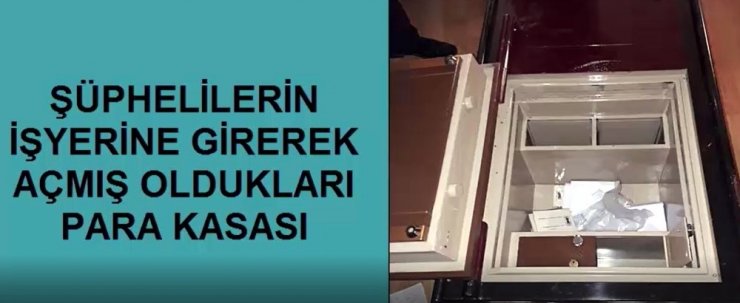 Halatla tırmandıkları iş yerini soydular