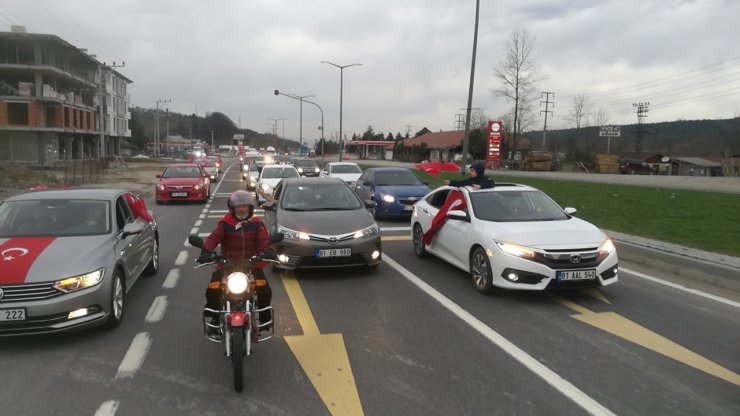 Düzce'de Mehmetçiğe konvoylu destek