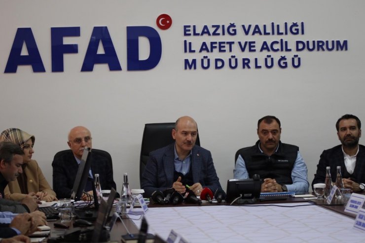 Bakan Soylu: "Devletin bugüne kadar Elazığ ve Malatya’ya ayni ve nakdi olarak gönderdiği toplam 473 milyon lira”