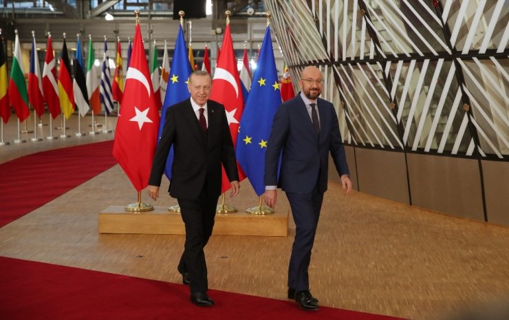 Cumhurbaşkanı Erdoğan, AB Konseyi Başkanı ve AB Komisyonu Başkanı ile görüştü