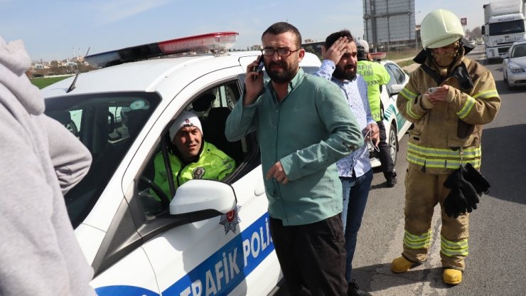 Kaza yapıp ters şeride uçtu, yarış pisti yapılmasını istedi