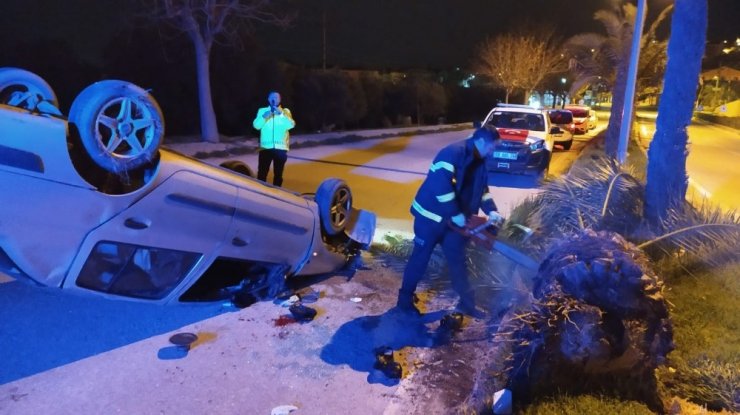 Polisin ‘dur’ ihtarına uymayan sürücü kaza yaptı