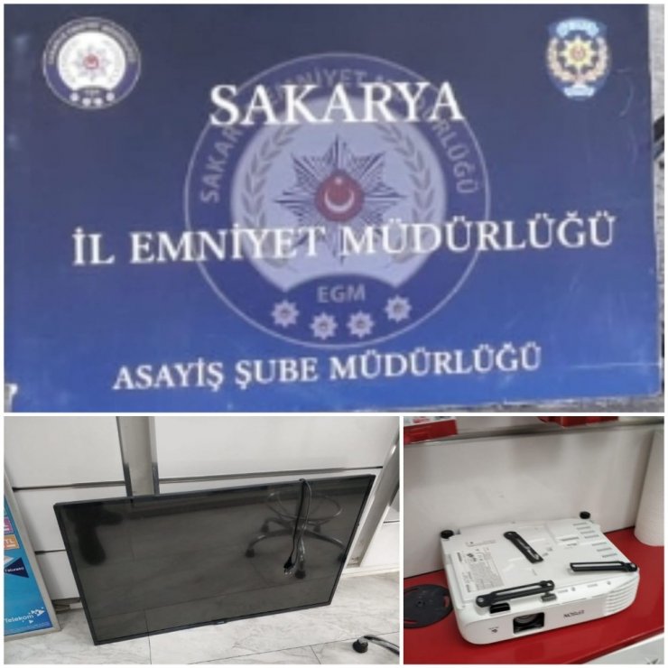 Televizyon, projeksiyon cihazı ve motosiklet çalan şahıslar yakalandı