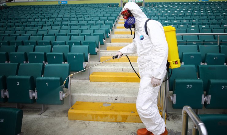 Fenerbahçe karşılaşması öncesi Konya Stadyumu dezenfekte edildi