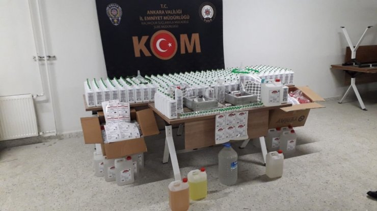 Ankara’da sahte dezenfekte ürünleri üreten çete çökertildi: 4 tutuklama