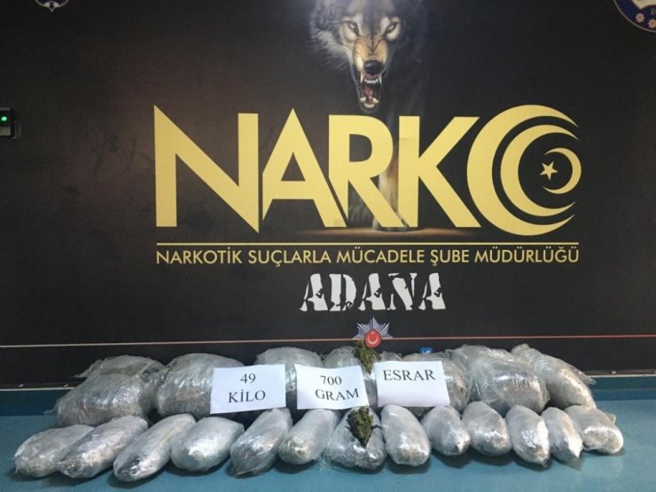 "Oscar" 49 kilo 700 gram esrar buldu