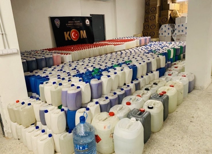 Başkent’te tonlarca sahte temizlik ürünü ele geçirildi