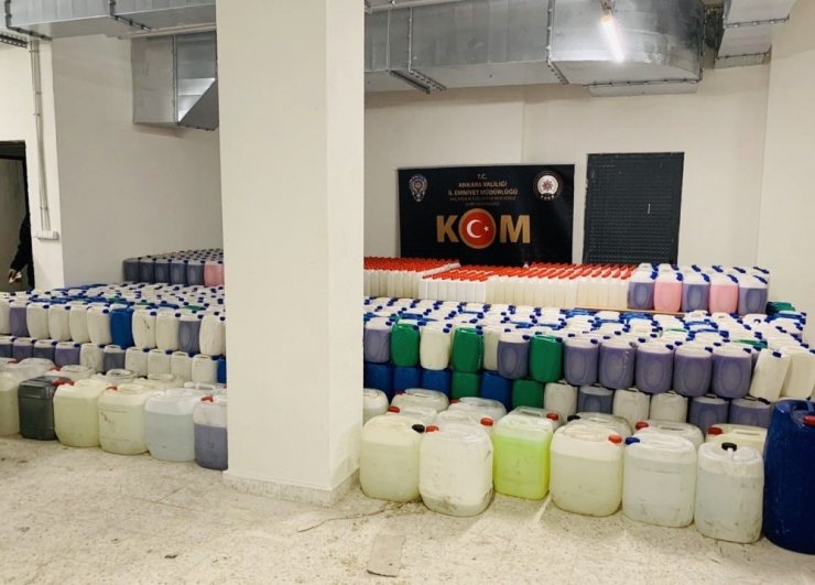 Başkent’te tonlarca sahte temizlik ürünü ele geçirildi