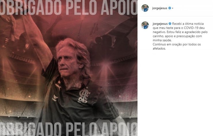 Jorge Jesus’un ikinci korona virüs testi negatif çıktı
