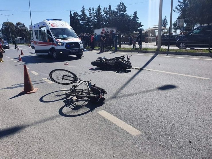 Alanya’da motosikletin çarptığı bisikletli öldü