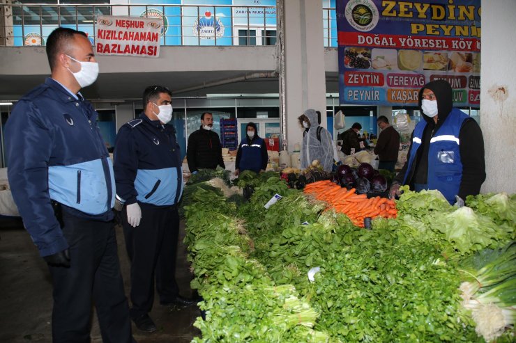 Gölbaşı’nda semt pazarında koronavirüs tedbiri alındı