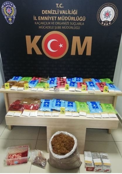 Denizli’de polis tütün kaçakçılarına göz açtırmadı