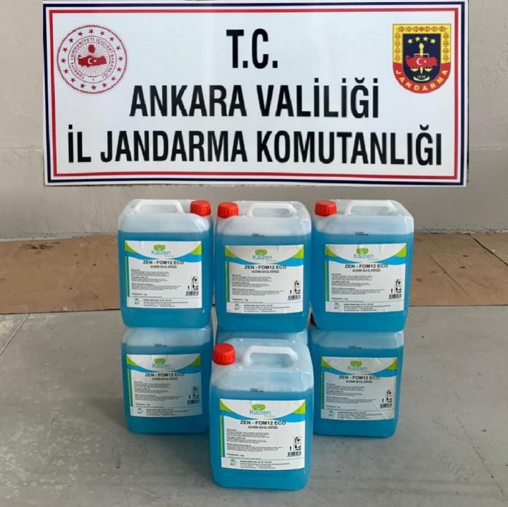 Ankara’da 395 litre kaçak antiseptik dezenfektan ele geçirildi