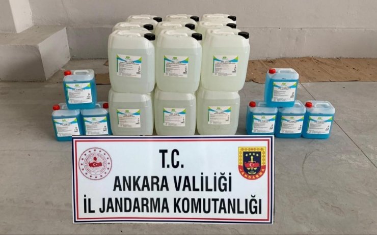 Ankara’da 395 litre kaçak antiseptik dezenfektan ele geçirildi