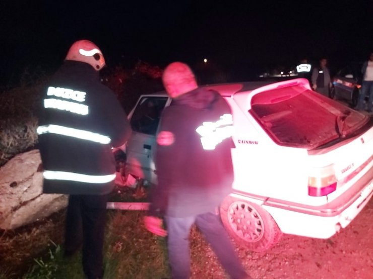 Sulama kanalına çarptı
