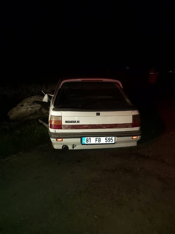 Sulama kanalına çarptı