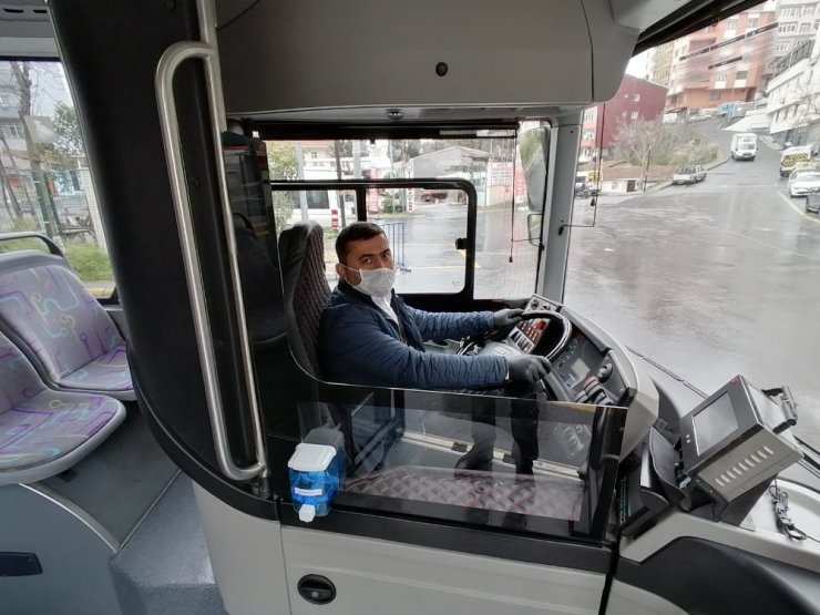 Halk otobüsü şoföründen korona virüs mücadelesinde örnek davranış
