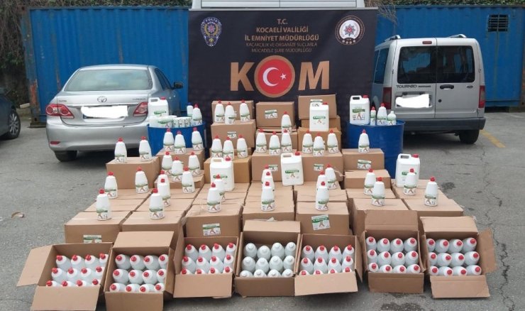 Kocaeli’de bin 340 şişe sahte el dezenfektanı ele geçirildi: 2 gözaltı