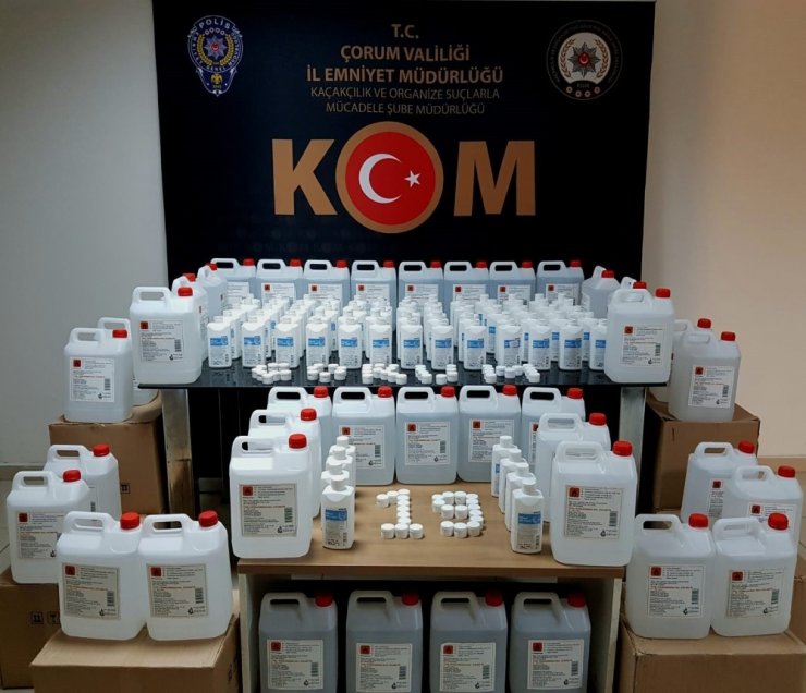 Çorum’da sahte dezenfektan üreten 1 kişi gözaltına alındı