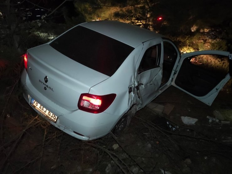 Kontrolden çıkan otomobil ağaca çarpıp şarampole uçtu: 1 ölü 3 yaralı