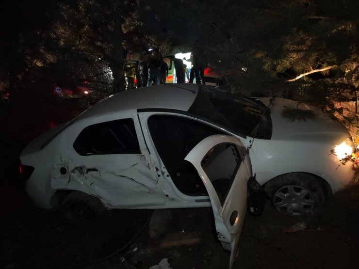 Kontrolden çıkan otomobil ağaca çarpıp şarampole uçtu: 1 ölü 3 yaralı